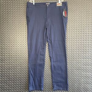 New Galaxy by Harvic Navy Blue Stretch Skinny Chino Pants Casual Wear Men 36x32